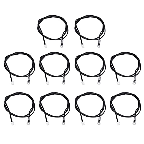 10 piezas Sensor de temperatura de sonda termistor con conector de terminal prensado en frío de lengüeta redonda - 1 metro 50K B3950 - Rango de -25 a 125 grados Celsius para (5K B3470)