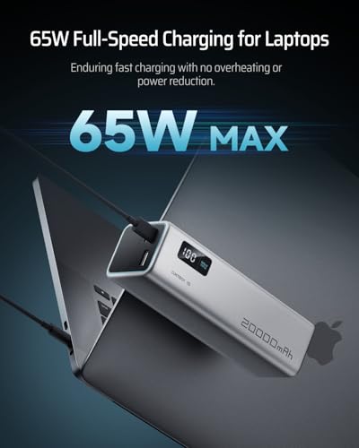 Image of CUKTECH 15 SE Power Bank 20000mAh 65W Laptop Charger, 3-Port USB C Portable Charger, PD 3.0 Fast Charging External Battery Pack for iPhone 16 /15 /14 Series, Samsung, MacBook, Dell, Steam Deck, and More
