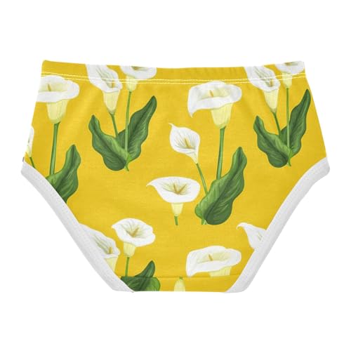 Calla Lilies Green Leaves Yellow Girl Panties Cute Girls Underwear Toddler Cotton Aesthetic Underpants Briefs 2t2