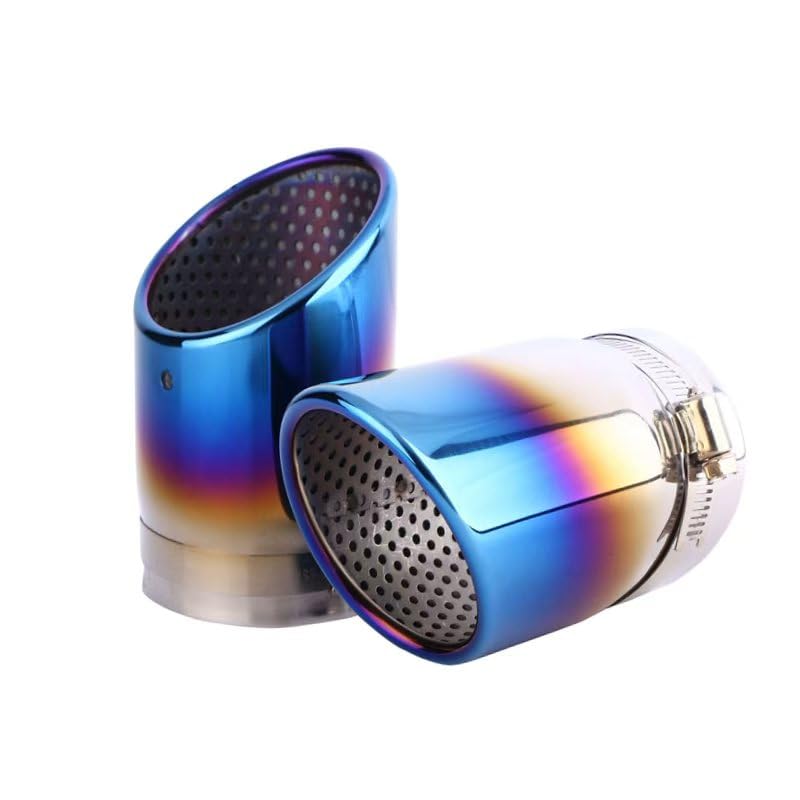 Automaze Car Exhaust Tail Muffler Tip For Dual Muffler Setup, 2-Pack | Burnt Round Design, Dual Tips Exhaust End Pipe-image-23