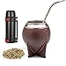 YIEOTM Tazza da tè Yerba Mate avvolta in Pelle Premium Tazza da tè Yerba Mate Classica Fatta a Mano con Cannuccia e Thermos