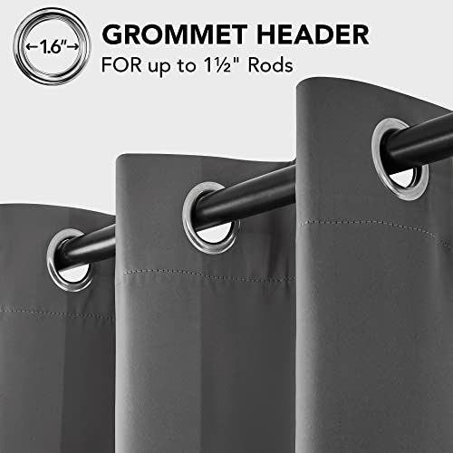 Deconovo Thermal Insulated Portable Grommet Blackout Curtains For Bedroom 63 Inch Length (2 Panels Set, W42 X L63 -Inch, Grey) #TOP3