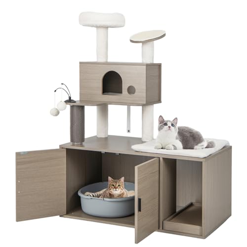 PETSITE Árbol para Gatos con Caja de Arena y Rascador 52 in miniatura 1