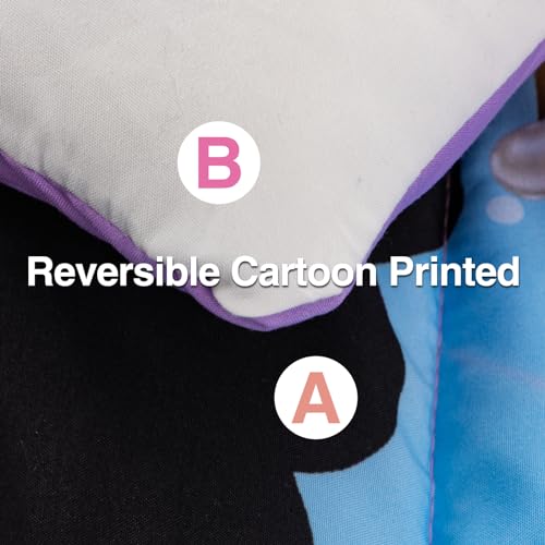 A Nice Night Black Girl Princess With Wings Comforter Set,Pink Gradient Glitter Rainbow Galaxy 6Pcs Kids Bedding Set,Twin thumb #7