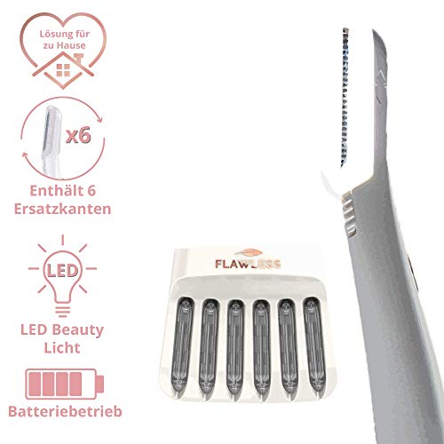 Finishing Touch Flawless Dermaplane Glow, Original-Peeling und Gesichtshaar-Epilierer, Entfernt Pfirsichflaum und hilft das Erscheinungsbild feiner Linien zu reduzieren - Image 4