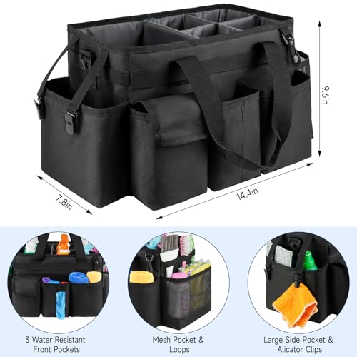 Cleaning-CaddyCleaning-Bag-for-HousekeepersCleaning-Supplies-Organizer-with-HandleBlack