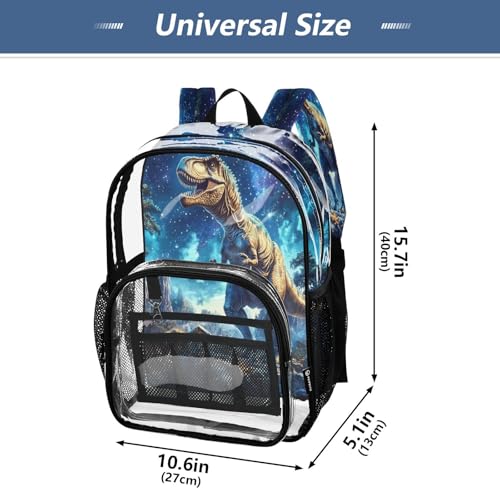 PVC Outspace Dinosaur T-rex Boys Girls School See Through Bag Clear Transparent Waterproof Backpack4
