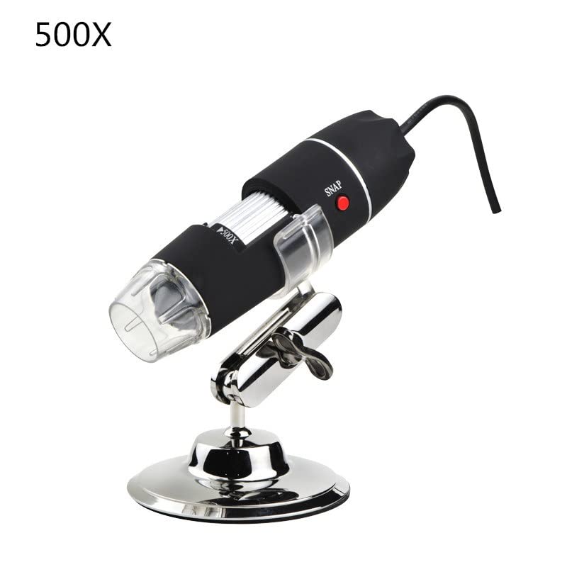 Microscope 400X-1000X USB Microscope Professional for Electronics with 8 LEDs Bracket(500X)