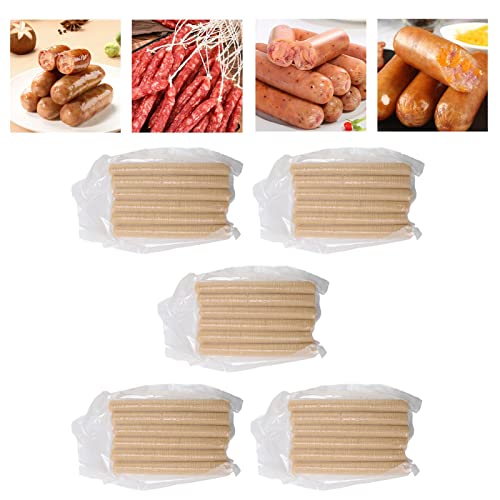 5 Bags 22Mm Smoked Edible Collagen Casings, Dry Sausage Casing Tube For Sausage Maker Machine #TOP2