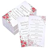 FINGERINSPIRE 240 tarjetas de instrucciones de joyería de 1.9 x 3.45 pulgadas, tarjetas de instrucciones de papel con estampado floral rojo indio, tarjeta de instrucciones rectangular con consejos de