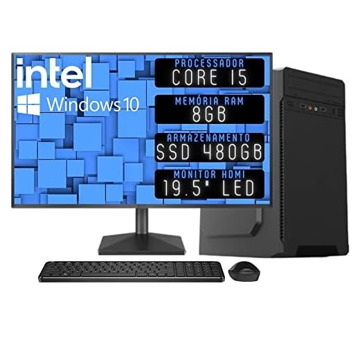 Computador Completo 3green Desktop Intel Core i5 8GB Monitor 19.5" HDMI SSD 480GB Windows 10 3D-084