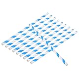 UKCOCO 50 Stück Baumwollzucker-papierstäbchen Blau-weiß Gestreift Robuste Zuckerwattehalter für Kommerzielle Automatische Zuckerwattemaschinen Party Eventzubehör