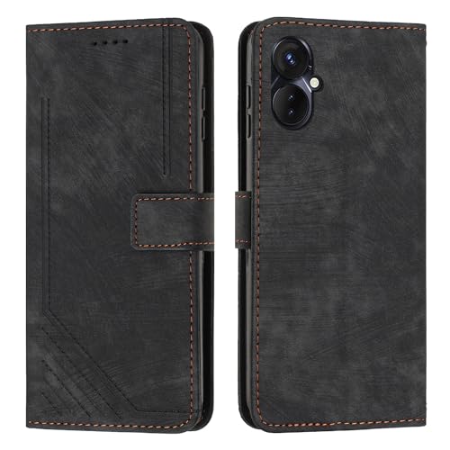 Étui Tecno Camon 19 Neo noir dragonne amovible avec pochette carte bancaire