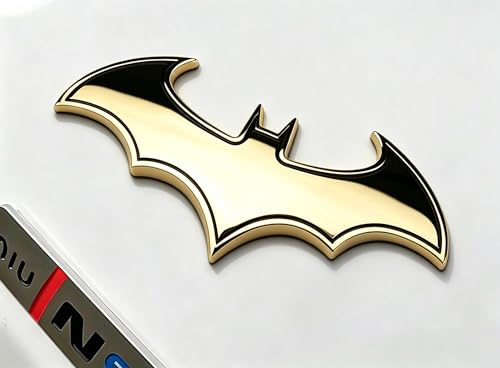 Image of 3D Spider Chrome Emblem Badge Sticker Decoration for Car, Truck, Motorcycle, RV, Scooter, SUV, Door, Window (Yellow Bat)