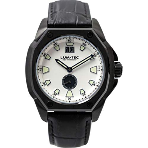 Lum-Tec V10 Big Date Wrist Watch | Black Croc Leather Strap