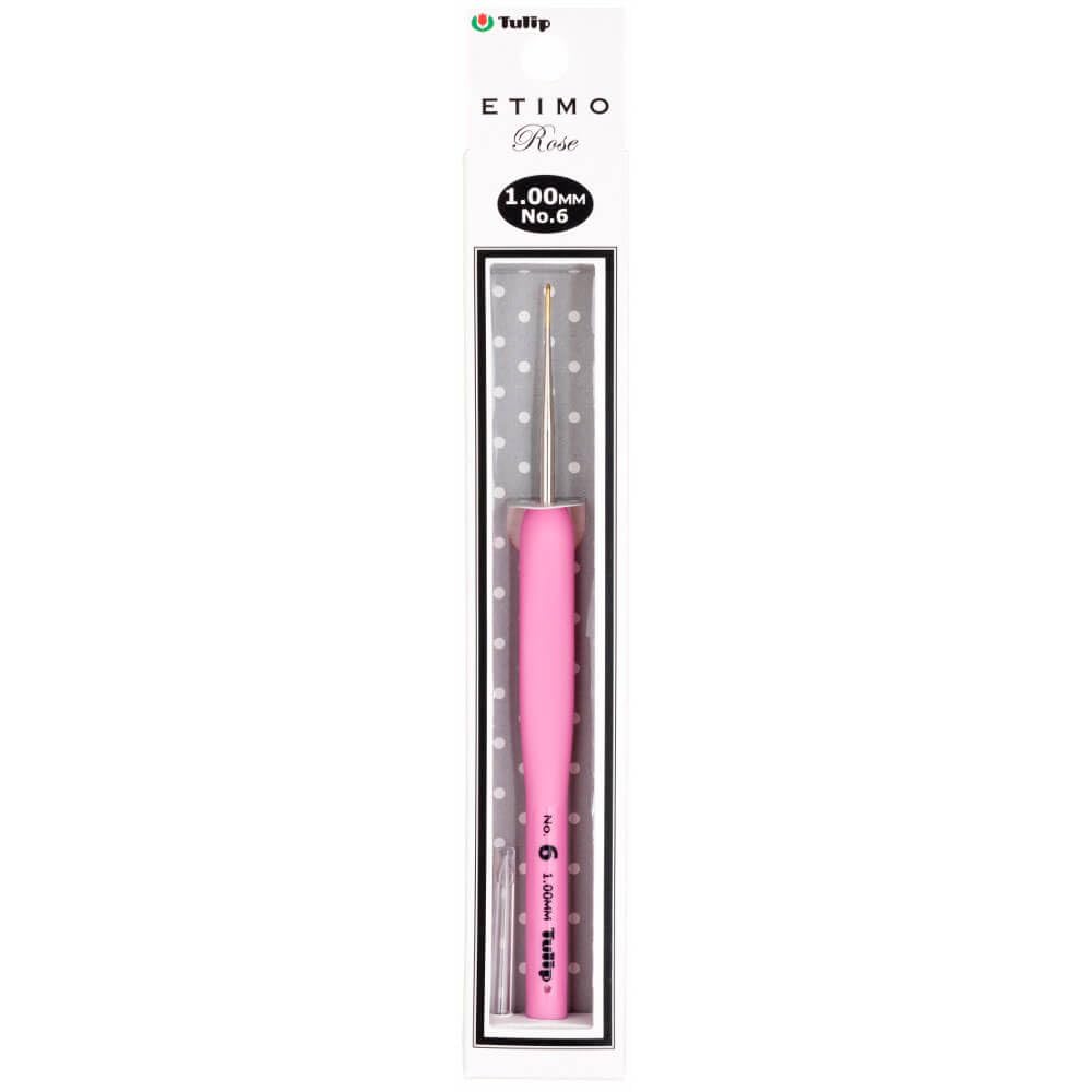Needle Company TEL-06E Etimo Rose Steel Crochet Hook-Size 6/1.0mm