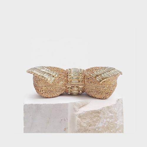 Image of RomanticDesign Women Sparkly Bowknot Evening Clutch Luxury Rhinestone Bride Purse Wedding Party Prom Banquet Handbag