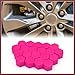 HEROFFIX 20 Pcs 19mm Pink Silicone Luminous Car Wheel Tyre Hub Screw Bolt Nut Cap Covers Replace Parts