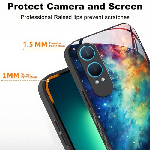 YUXING Slim Case for OnePlus Nord CE 4 Lite 5G, Abstact Art Geometry Pattern Design Anti-scratch Glass Back Cover - Image 4