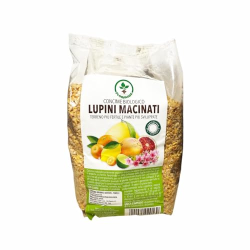 Floravibe Lupini Macinati per Agrumi 800g – Concime Biologico Organico per Limoni e Piante Acidofile – Fertilizzante Naturale a Rilascio Lento con Azoto Organico 3% – Acidificante del Suolo