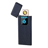 LINGAN USB Lighter Slim Lighter Portable Rechargeable Flameless Windproof Electronic Smart Fingerprint Sensor Double Side Cigarette Ignition