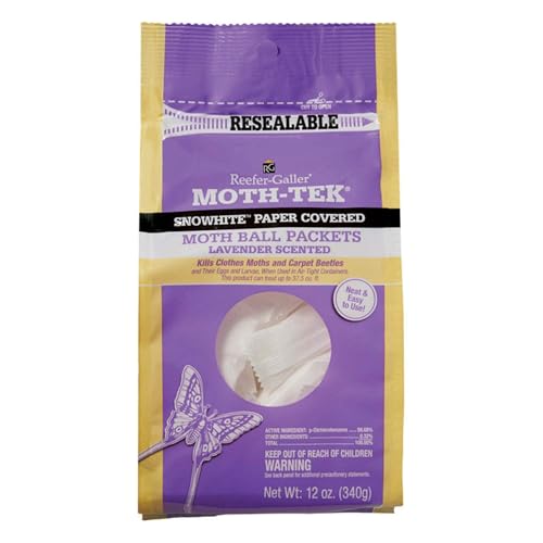 Reefer-Galler Moth-Tek Lavender Scented Moth Ball Packets, Kills Clothes Moths, Carpet Beetles, Eggs & Larvae, 12 oz