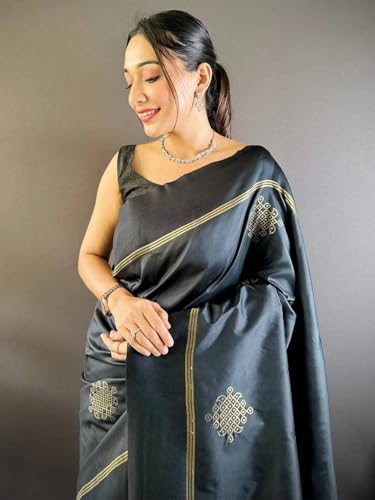 Image of SGF11 Women's Kanjivaram Pure Soft Silk Saree With Unstiched Blouse Piece