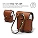 elago Genuine Leather Case Compatible with AirPods 1 Case and Compatible with AirPods 2 Case, Natural Cowhide Leather Case with Brass Ring Holder, Supports Wireless Charging [Brown]