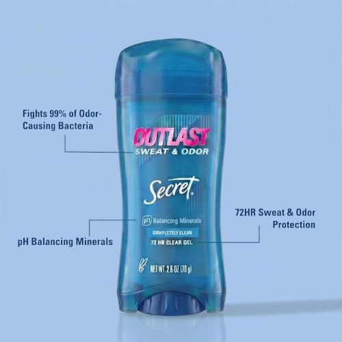 Image of Secret Outlast Completely Clean Scent Women's Clear Gel Antiperspirant & Deodorant 2.6 oz