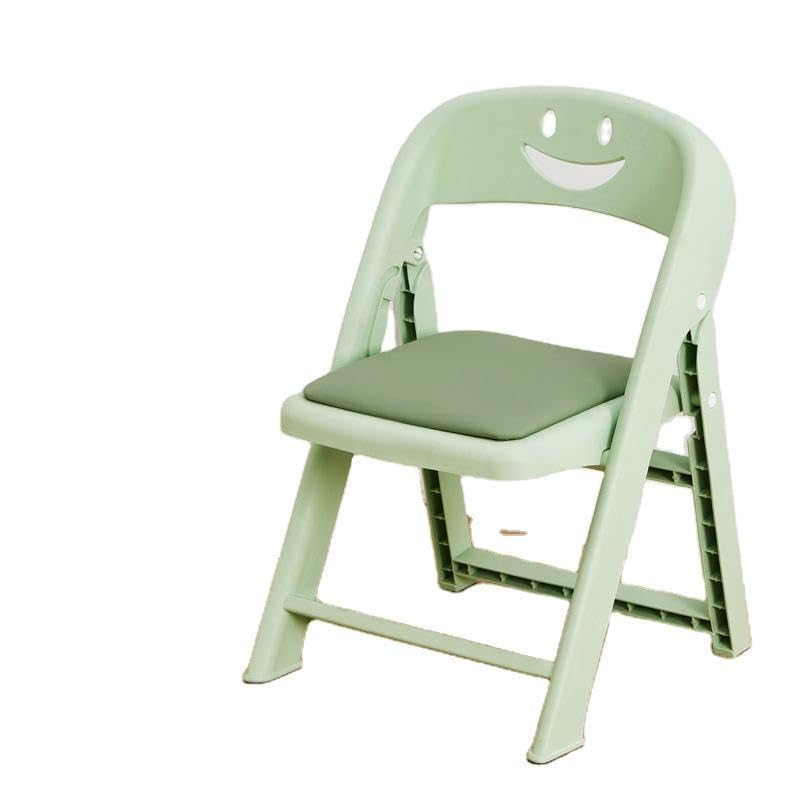 Image of Kids Folding Chair with Cushion Backrest Lightweight Portable Plastic Chair for Boys Girls Study Dining Playroom Multipurpose Baby Chair for Home Kindergarten Travel Easy to Fold & Carry