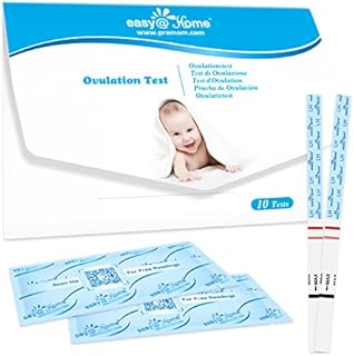 Ovulation Fertility Test Predictor Kit: Easy@Home 10 LH Strips Accurate Fertility Test for Women Ovulation Monitor - Powered by Premom Ovulation Tracker App