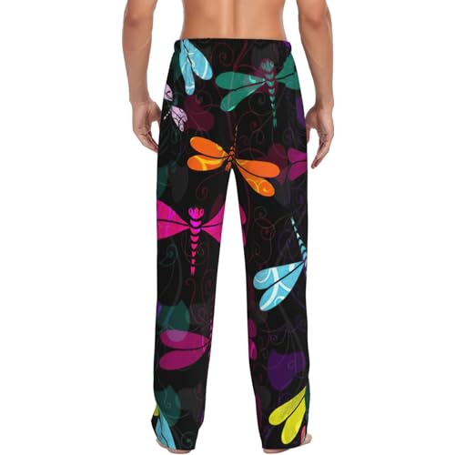 Pantalon de pyjama imprimé libellule en polaire douce décontracté - 4