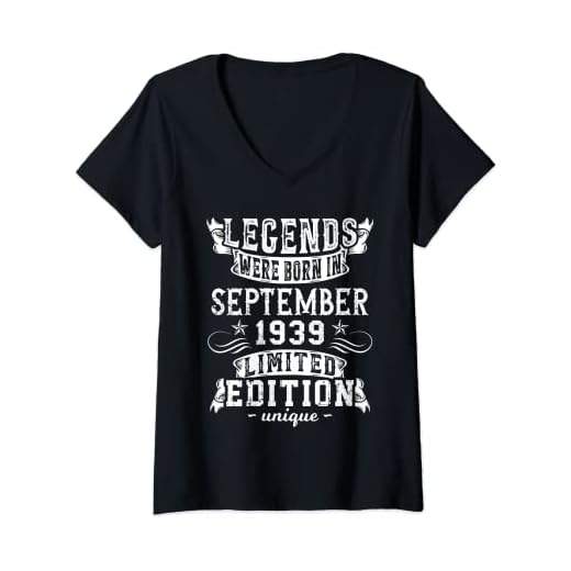 Mujer Cumpleaños Septiembre 1939 Edición Limitada Regalo Vintage Camiseta Cuello V
