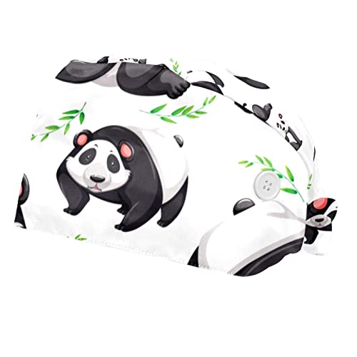 Casquette Panda Mignon Motif Bambou pour la Cuisine et le Soin Protectrice et Stylée