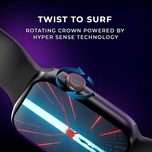 Image of CrossBeats Ignite S3 Max Advanced Dual chip Bluetooth Calling Smart Watch, 1.91 inch 3D Curved UHD Display, 200+ smartwatch Faces, in-Built Game, 10 Days Battery Life, Spo2 & Heart Rate Monitoring-Black