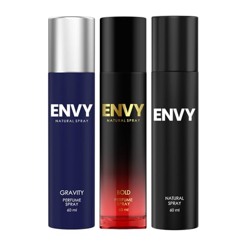 Image of ENVY Natural Men, Bold & Gravity Perfume - 60 ML Each, Pack of 3 | Long Lasting Perfume For Men