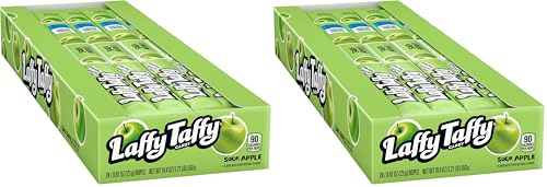Laffy Taffy Rope Candy, Sour Apple Flavor, 0.81 Ounce Ropes (Pack of 48)