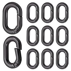 Giantree 10 Stück Oval Karabinerhaken Schwarz