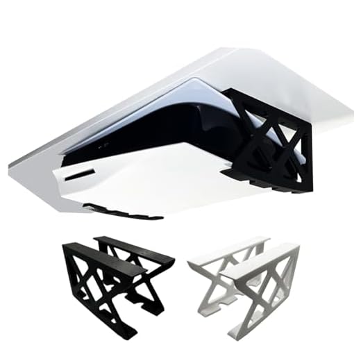 PS5 Halterung für Playstation 5 Disk Digital Sony Tisch Halter Konsole Zubehör Aufbewahrung Mount Gaming Setup (Weiß)