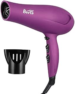 Professional Ionic Salon Hair Dryer, Powerful 1875W Ceramic Tourmaline Blow Dryer, Lightweight DC Motor Hairdryer with Concentrator, Matte Material Body/Purple