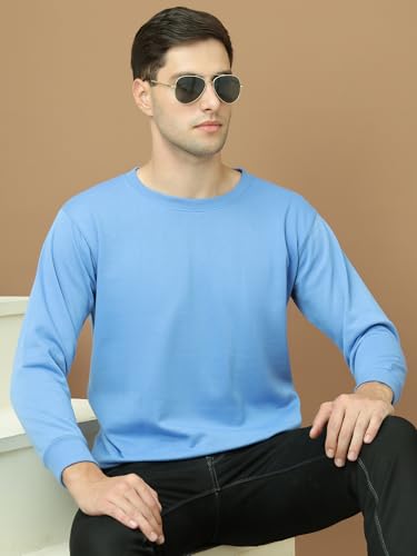 Image of Mack Jonney Fleece Regular Fit Solid Round Neck Sweatshirt for Men-MACK639877