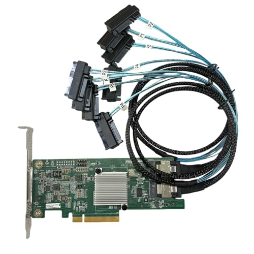 YiBaoTong 9207-8i SAS2308 SATA/SAS 6Gb/s PCI-E 3.0 HBA LSI FW:P20 IT Mode for ZFS FreeNAS unRAID+ 2 * 8087-8482 SAS Cable