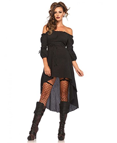 High-Low Peasant Dress Adult Costume Black - Medium/Large
