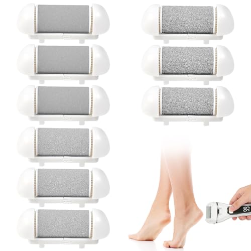 ASOUUNLD 9 Pièces Rouleaux de Remplacement, Têtes de Rechange pour Râpe à Callosités Recharge Rape Electrique Extra Grossier Grossier Régulier Fin...
