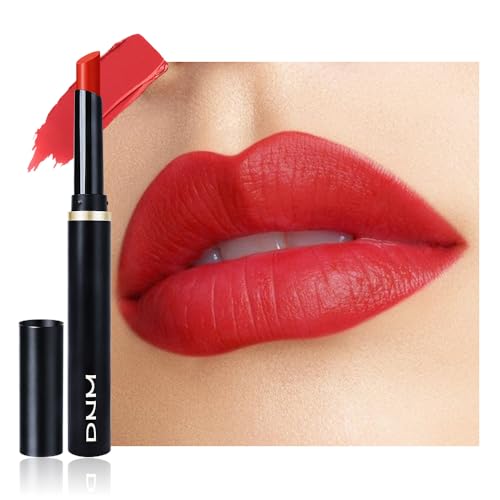 Image of evpct Bright Red Velvet Matte Lipstick, High Pigmented Slim Lipstick Long Lasting Waterproof for Women Gift, Velvet Silky Lip Stick Stain Color Makeup Blendable 24 Hours Original Makeup Labiales, 875#