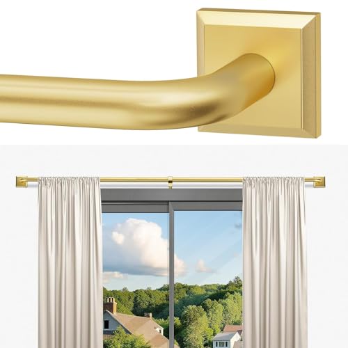 Gold Curtain Rods for Windows 66-120Inch Heavy Duty French