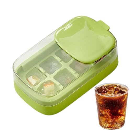 Qumiuu Cubitera para hielo,con Tapa, Fácil Desmolde y Apilable | Bandejas de Hielo para Congelador con Tapa - para Whisky Bourbon Café Leche Hogar Cocina Bar Restaurante de Casa Nueva