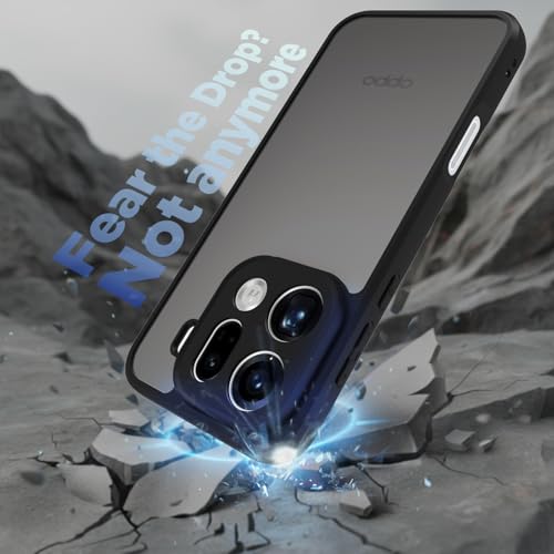 Image of RIGGEAR Shockproof Sleek Hybrid Armor Back Cover Case for Oppo Find X9 Pro 5G (Smoke Black Matte PC + Black TPU Bumper)