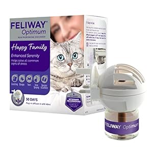 FELIWAY Optimum diffuser & 30 day refill, the best solution to ease cat anxiety, cat conflict and stress in the home