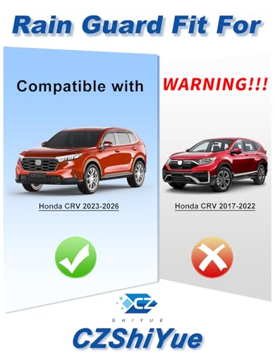 Image of 6-PCS Extra-Thick Rain Guards Fit for Honda CR-V CRV 2023 2024 2025 2026 Extra Durable Tape-on Window Rain Guard Window Deflectors Vent Shades Window Visor Vent Visors Exterior